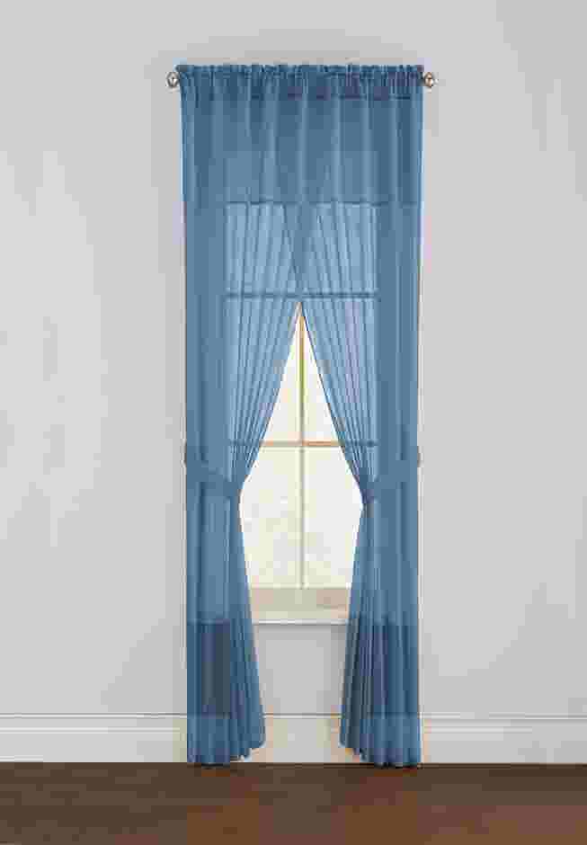 BH Studio Sheer Voile 5-Pc. One-Rod Curtain Set image number 0