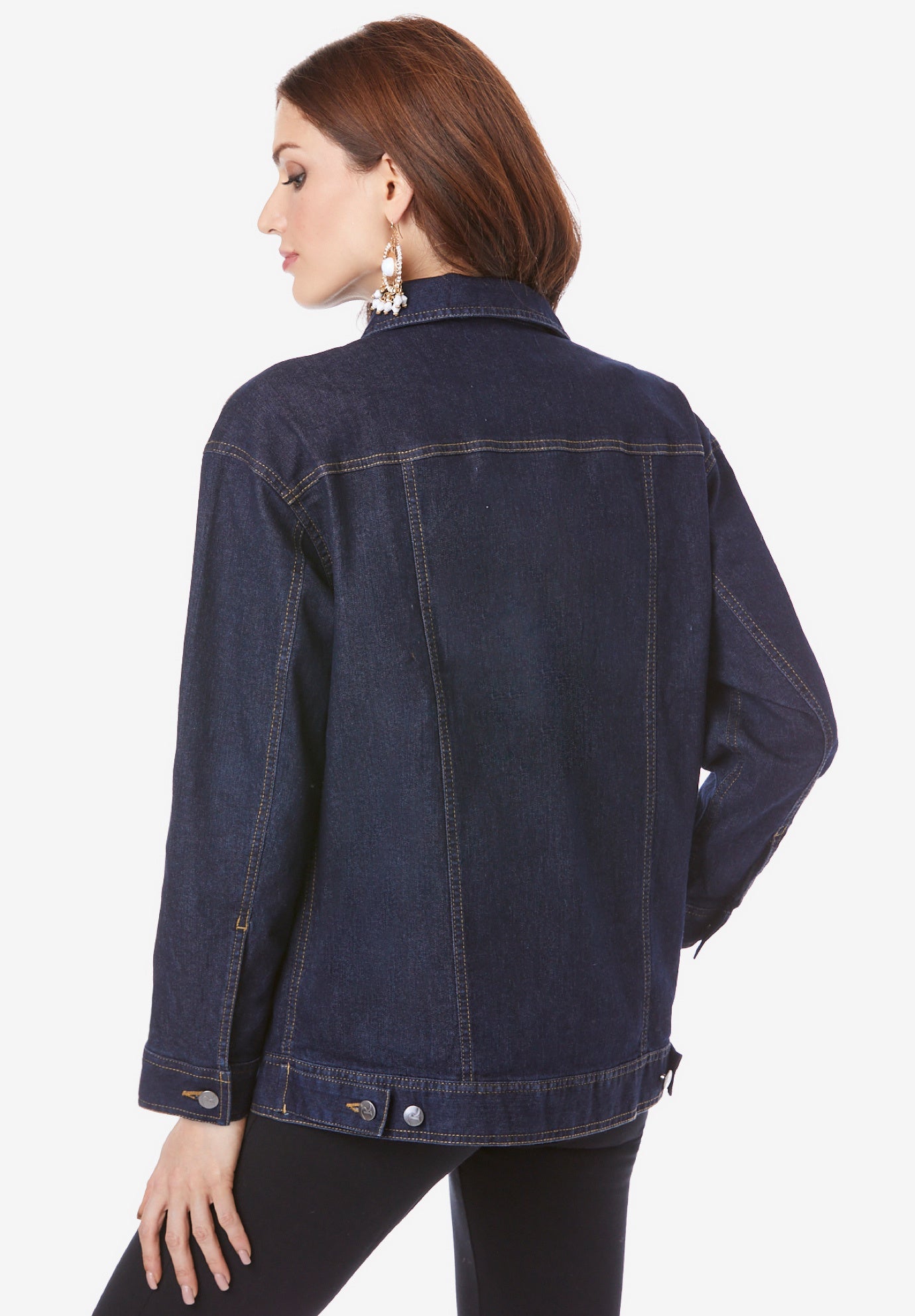 Plus Size Boyfriend Stretch Denim Jacket image number 1
