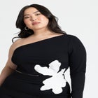 One Shoulder Flower Detail Dress image number null