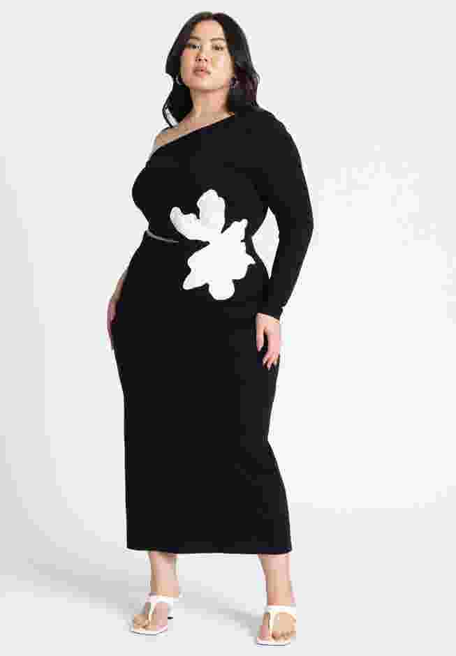 One Shoulder Flower Detail Dress image number 0