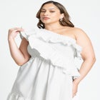 One Shoulder Dramatic Ruffle Dress image number null