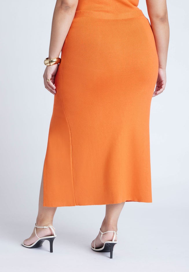 Knit Skirt With Slit And Hardware image number 3