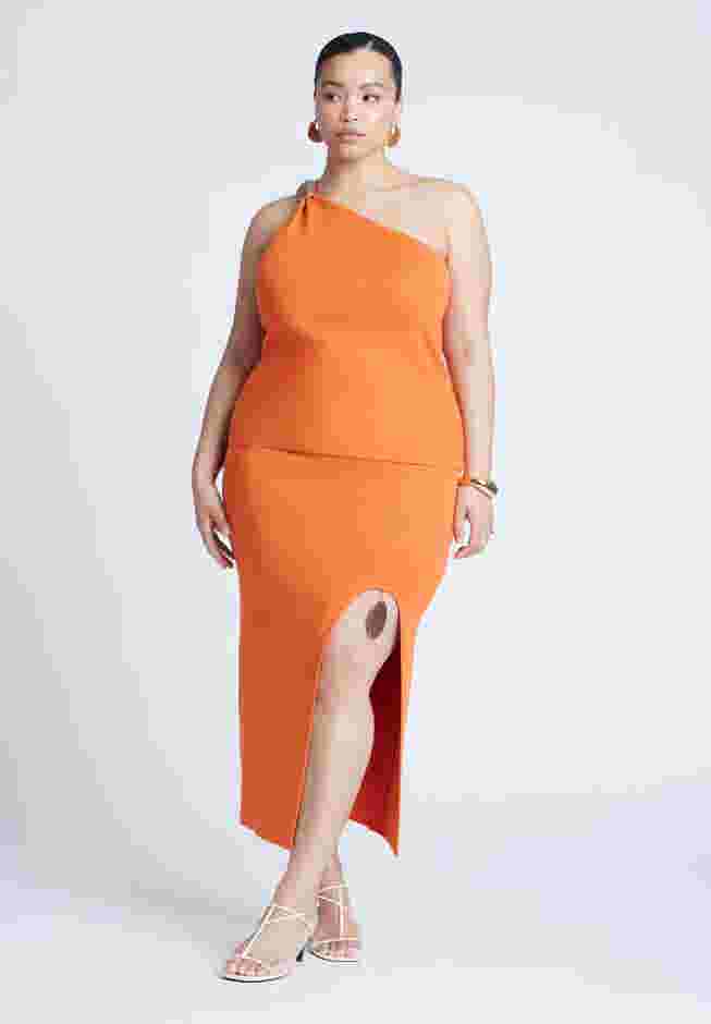 Knit Skirt With Slit And Hardware image number 0