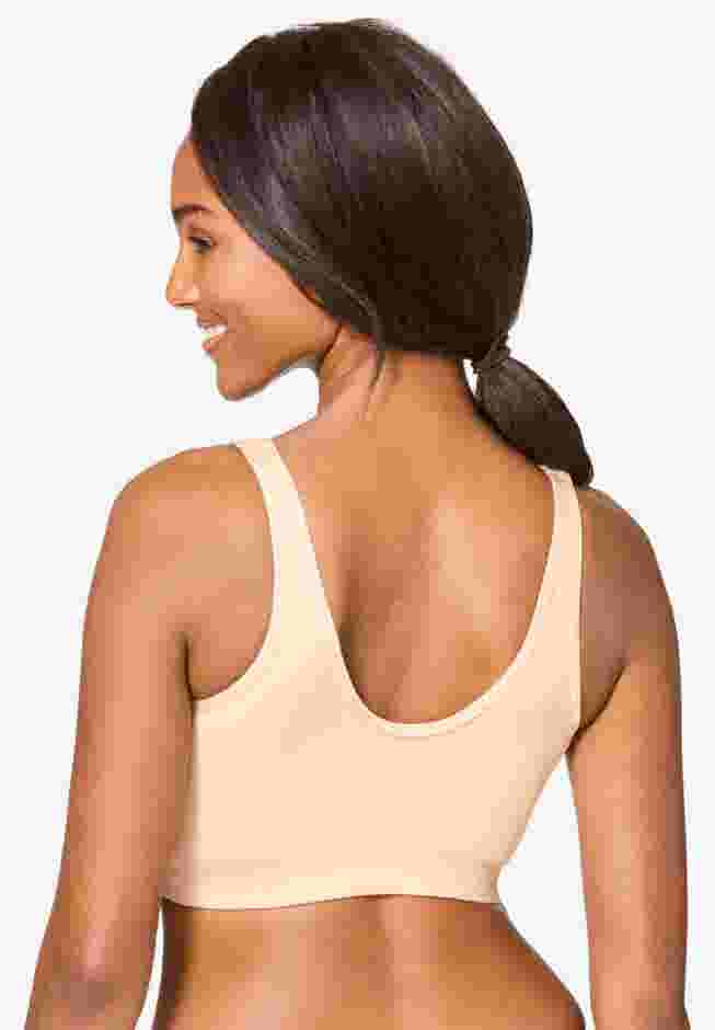 Comfort Choice® Zip-Front Lace Lounge Bra image number 1