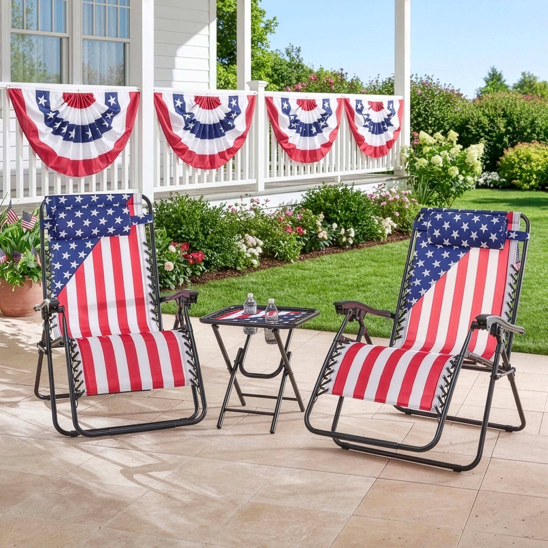 3-Pc. Americana Zero Gravity Chair and Table Set image number 2