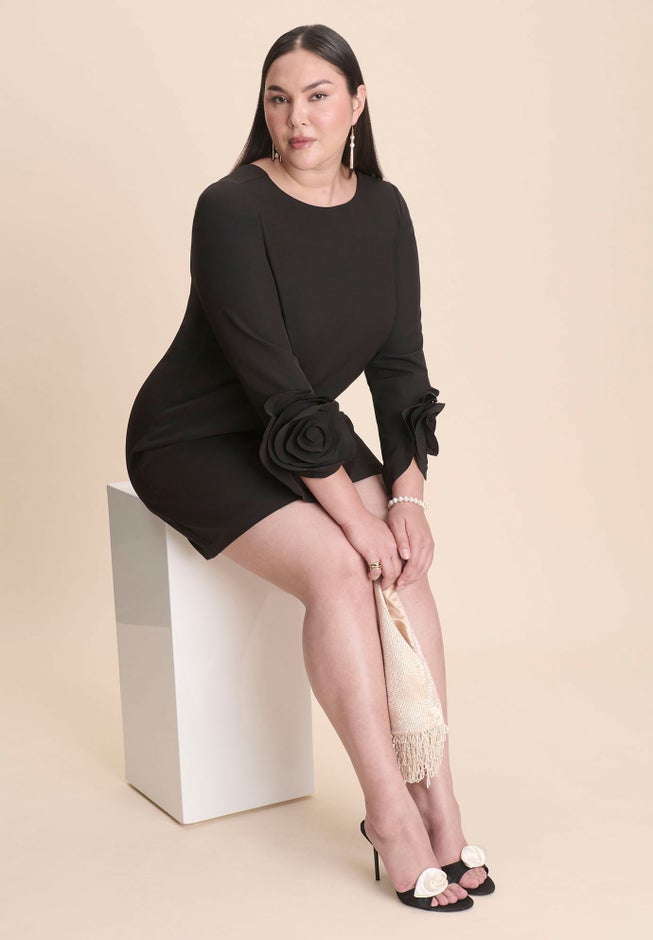 Rosette Sleeve Mini Dress image number 2