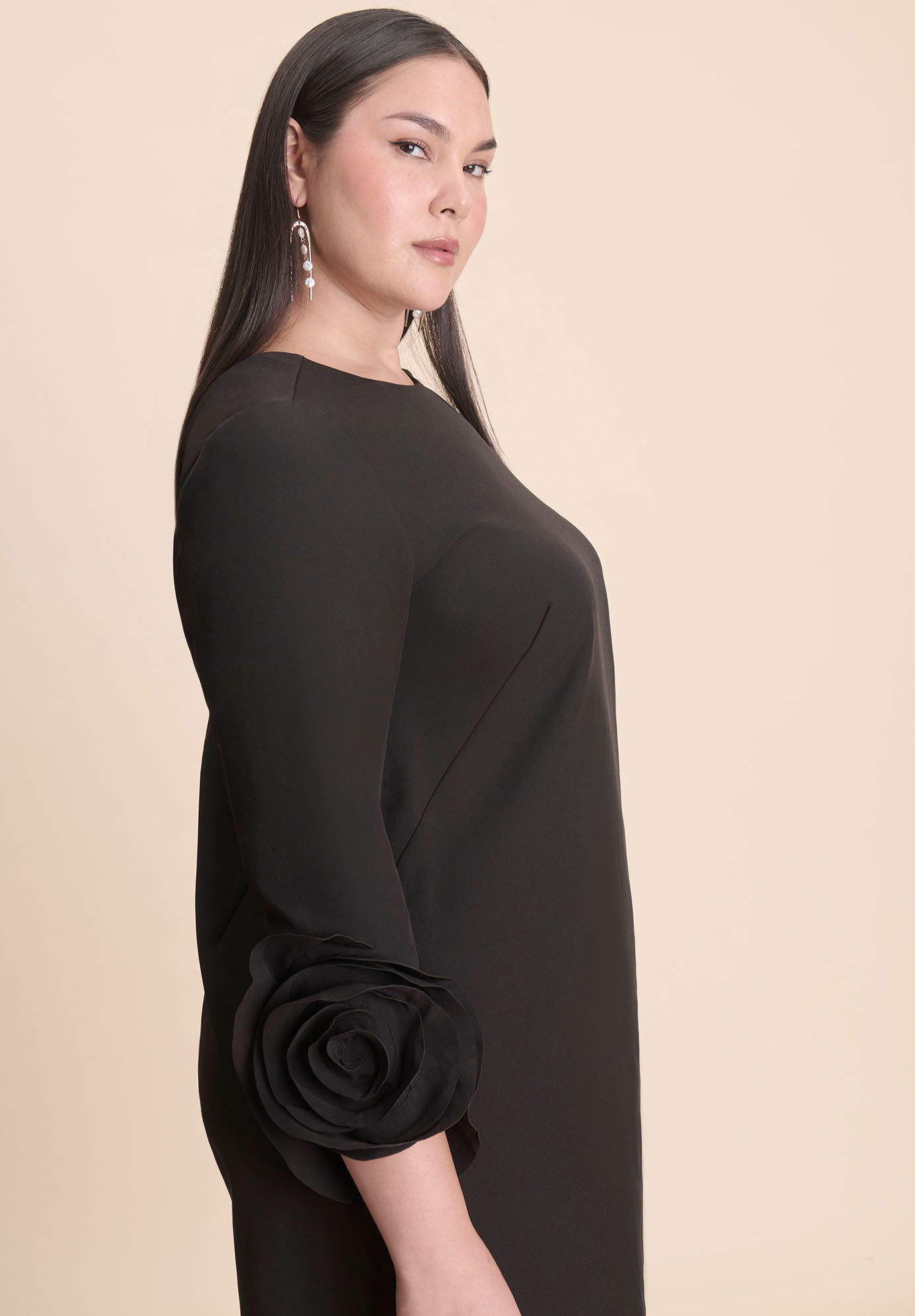 Rosette Sleeve Mini Dress image number 3