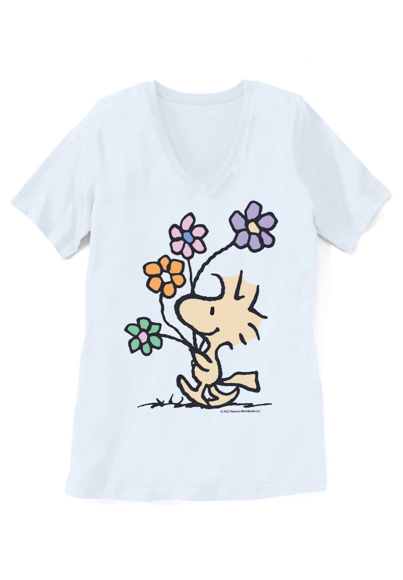Ivory Woodstock V-Neck Tee image number 1