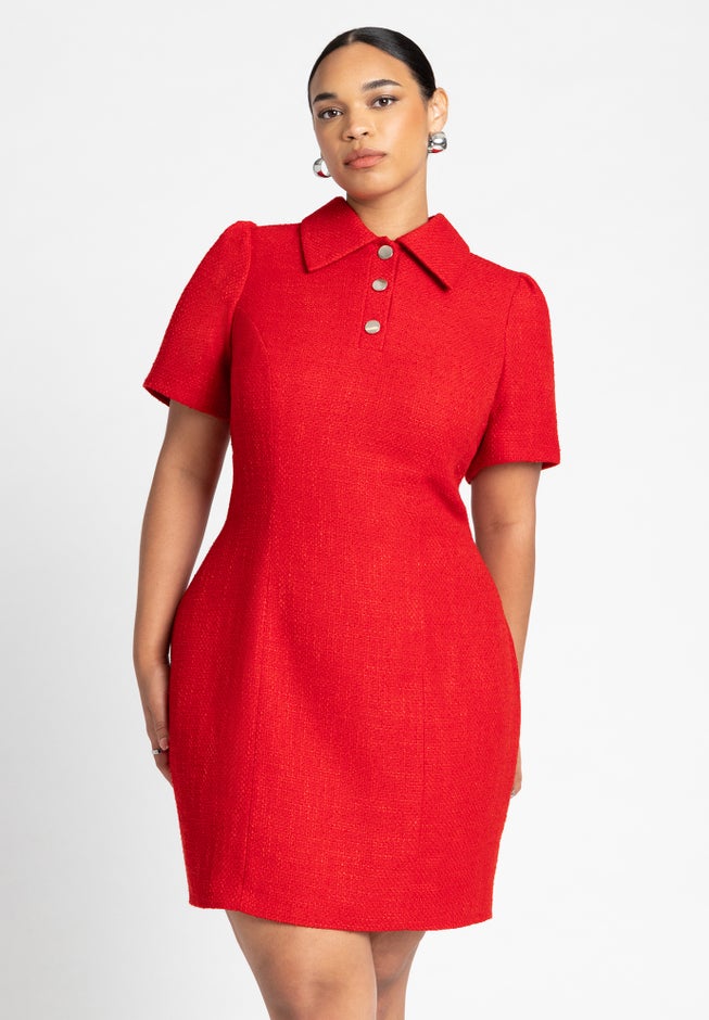 Tweed Mini Shirt Dress image number null