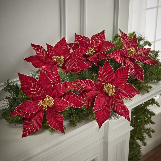 Set of 5 Poinsettia ClipS image number null