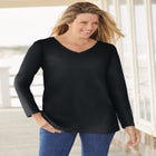 Perfect Long-Sleeve V-Neck Tee image number null