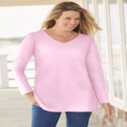 Perfect Long-Sleeve V-Neck Tee image number null