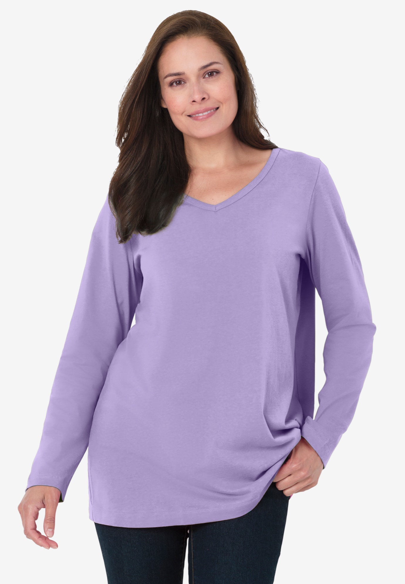 Perfect Long-Sleeve V-Neck Tee image number 5