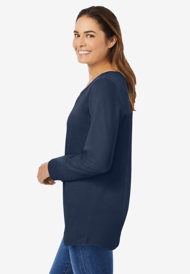 Perfect Long-Sleeve V-Neck Tee image number 2