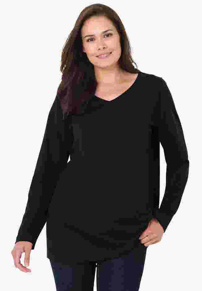 Perfect Long-Sleeve V-Neck Tee image number 3
