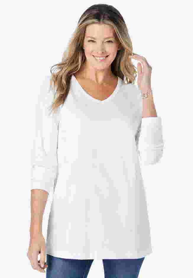 Perfect Long-Sleeve V-Neck Tee image number 0
