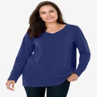 Perfect Long-Sleeve V-Neck Tee image number null
