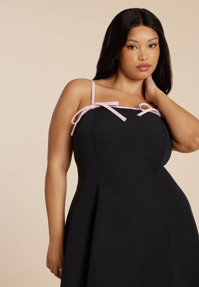 Bow Straps Maxi Flare Dress image number 1