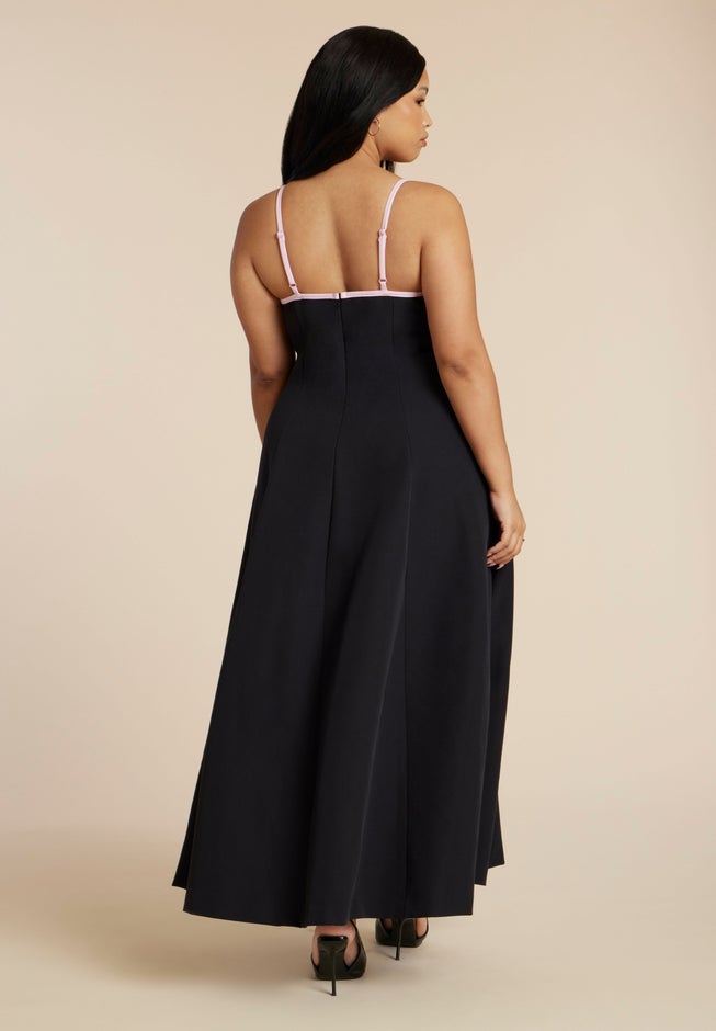 Bow Straps Maxi Flare Dress image number 3