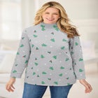 Perfect Printed Long-Sleeve Mockneck Tee image number null