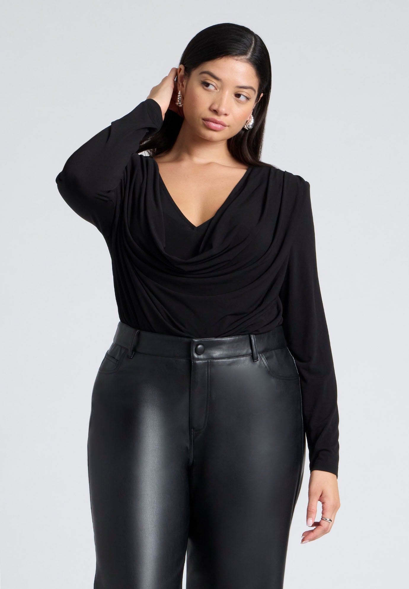 Dramatic Cowl Drape Top image number 0