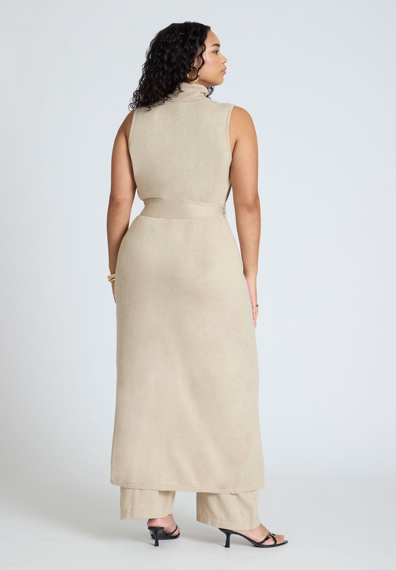 Turtleneck Duster With Belt image number 1