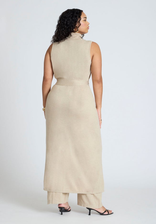 Turtleneck Duster With Belt image number 1