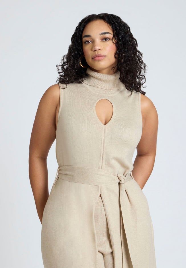 Turtleneck Duster With Belt image number 2