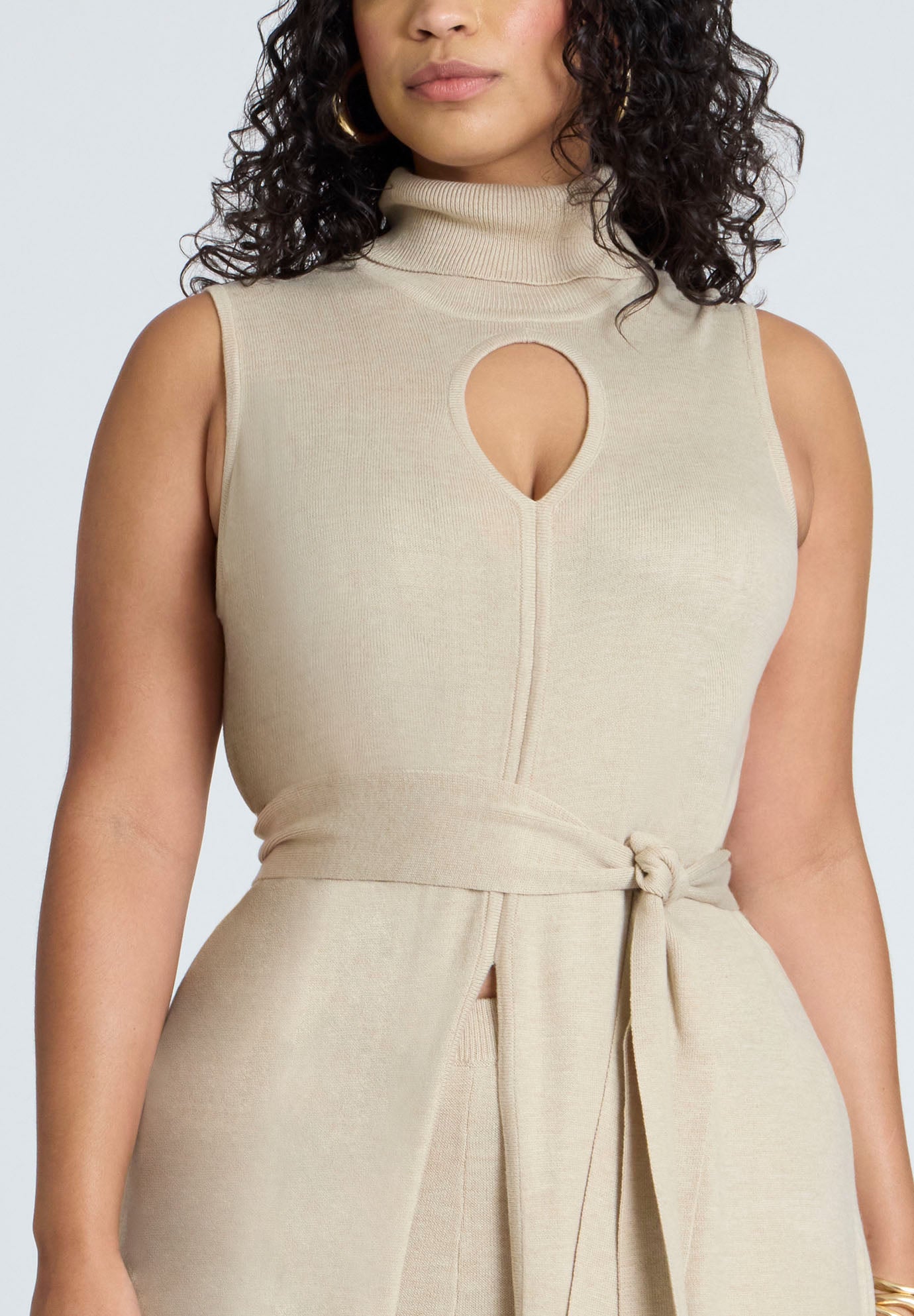 Turtleneck Duster With Belt image number 3