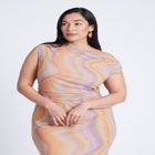Printed Mesh Dress image number null