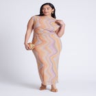 Printed Mesh Dress image number null
