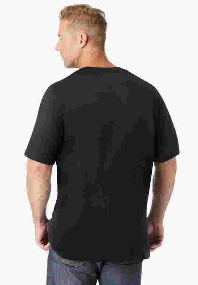 Shrink-Less Lightweight Longer-Length V-neck T-shirt image number 1