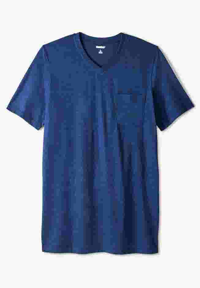 Shrink-Less Lightweight Longer-Length V-neck T-shirt image number 0