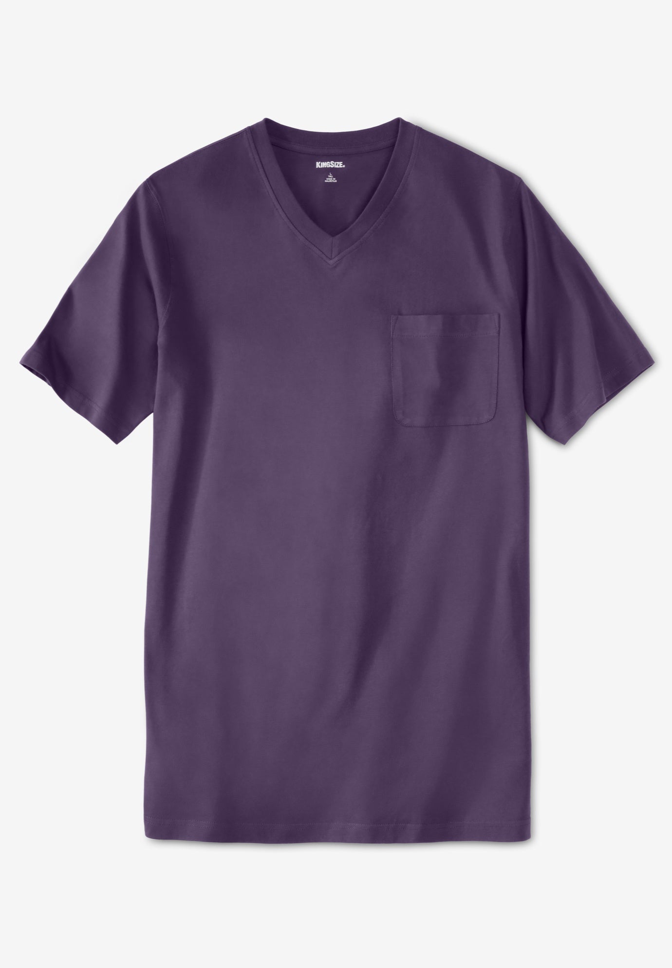 Shrink-Less™ Lightweight Longer-Length V-neck T-shirt image number 0