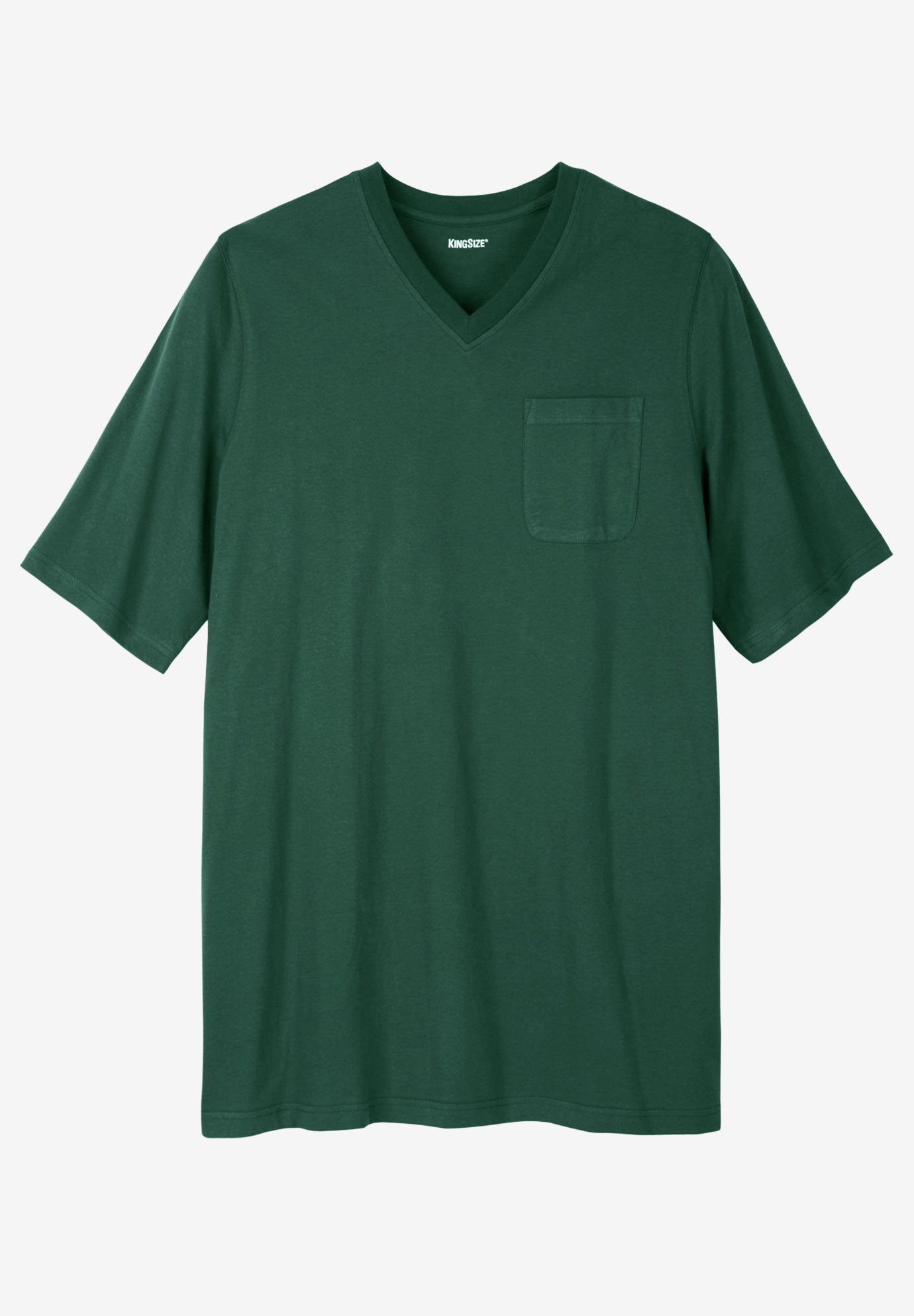 Shrink-Less&trade; Lightweight Longer-Length V-neck T-shirt image number 0