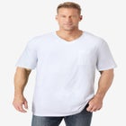 Shrink-Less&trade; Lightweight Longer-Length V-neck T-shirt image number null