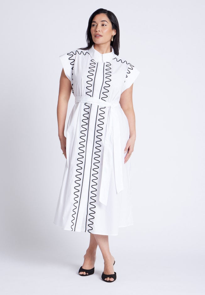 Embroidered Midi Dress image number null