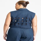 Circular Cutout Denim Vest image number null