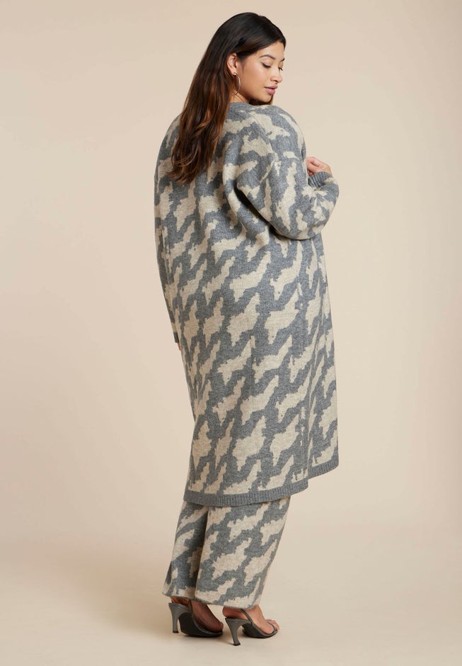 Intarsia Sweater Duster image number 1