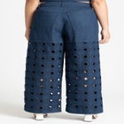 Circular Cutout Denim Pant image number null