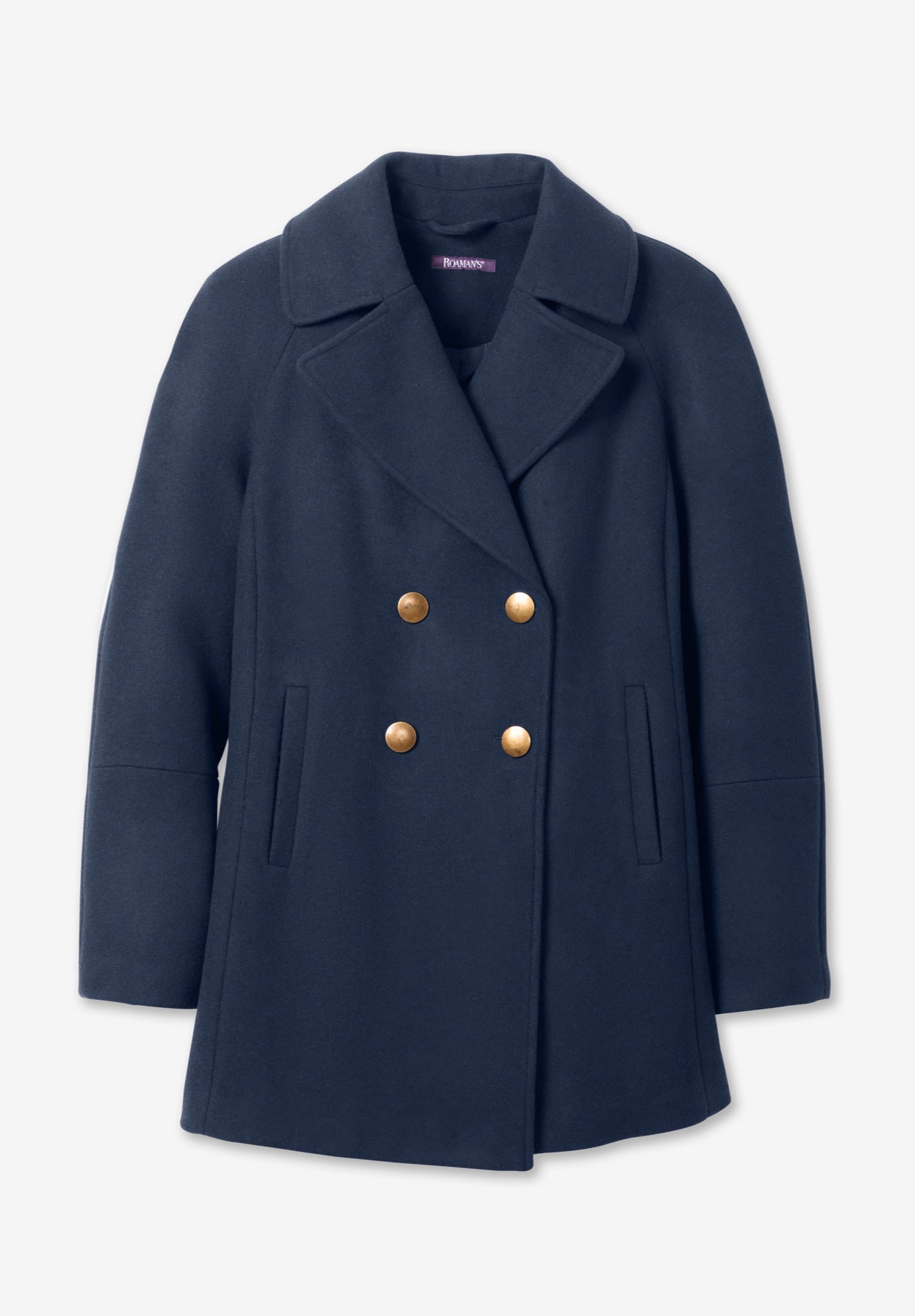 Plus Size Wool Blend A-Line Peacoat image number 3