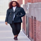 Plus Size Wool Blend A-Line Peacoat image number null