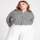 Preppy Striped Button Down image number null