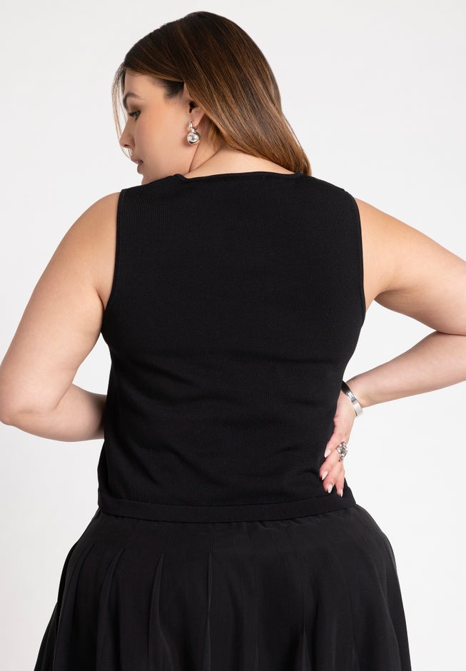 Preppy Button Front Tank image number 1