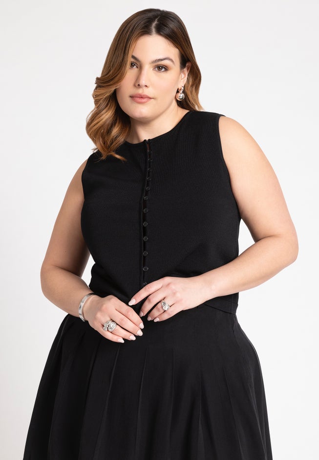 Preppy Button Front Tank image number 0