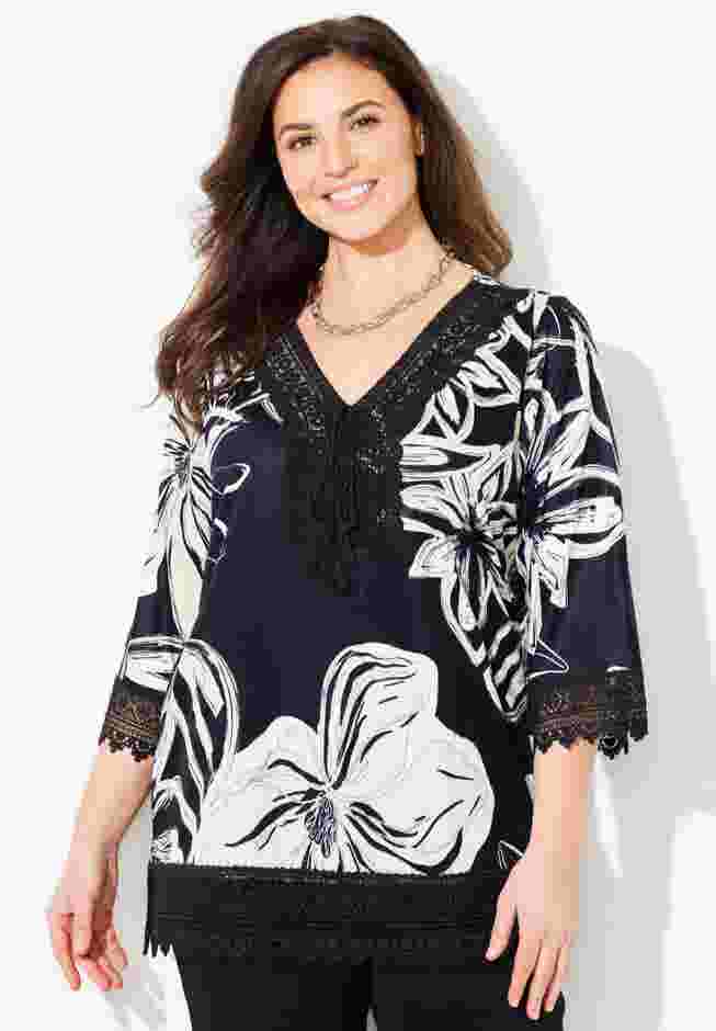 Crochet Trim Tunic image number 0