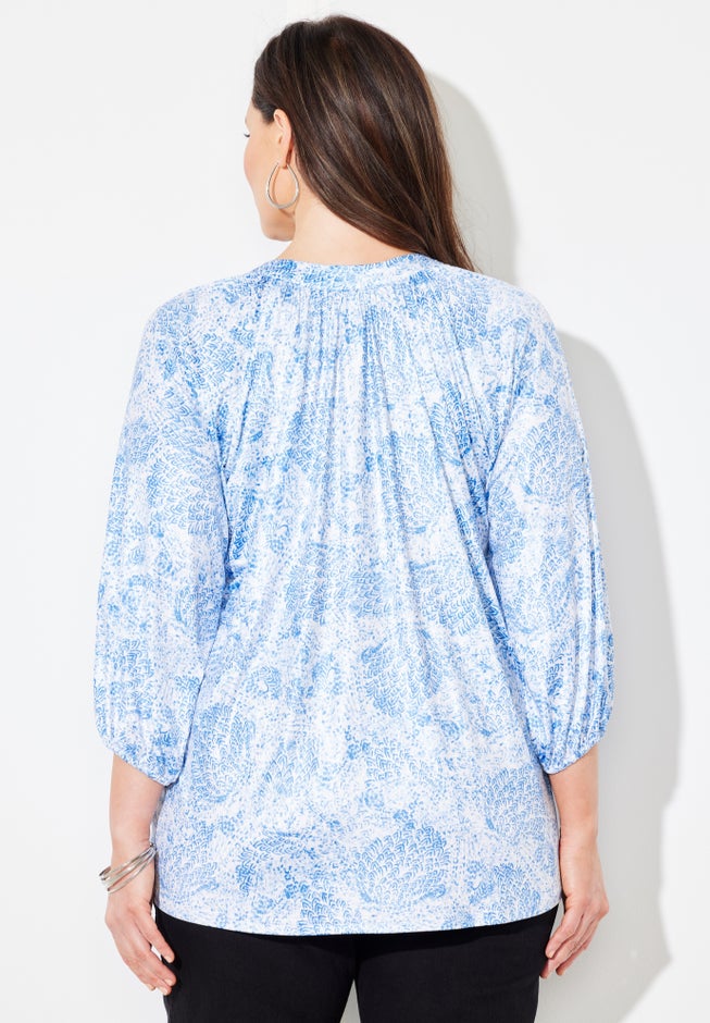 Soft Bliss Buttonfront Knit Blouse image number 1