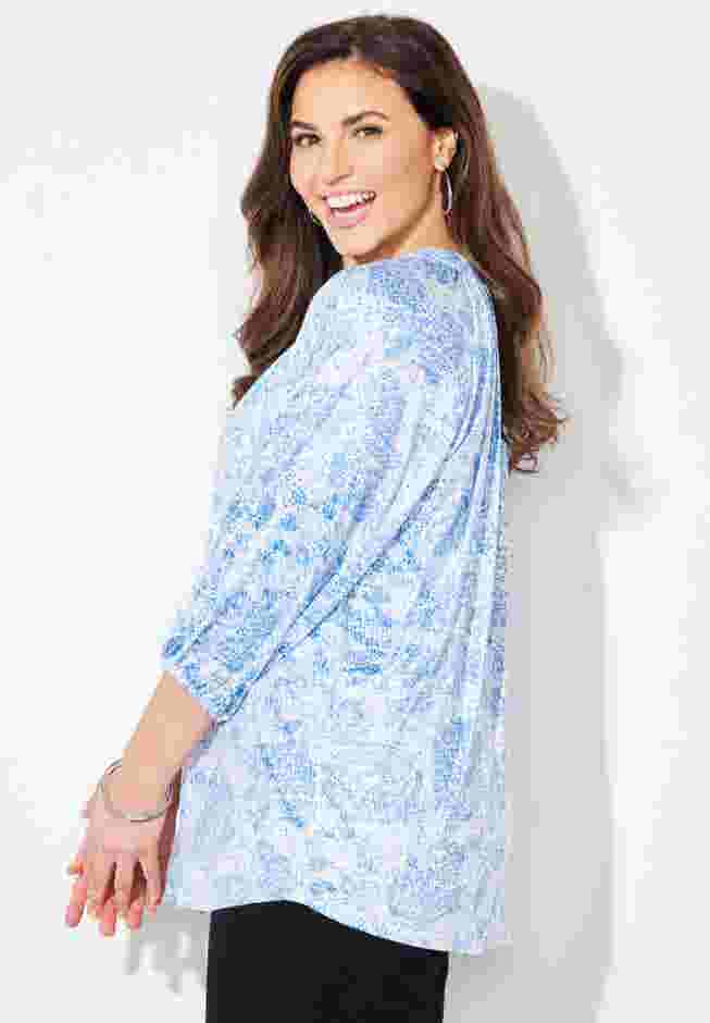 Soft Bliss Buttonfront Knit Blouse image number 2