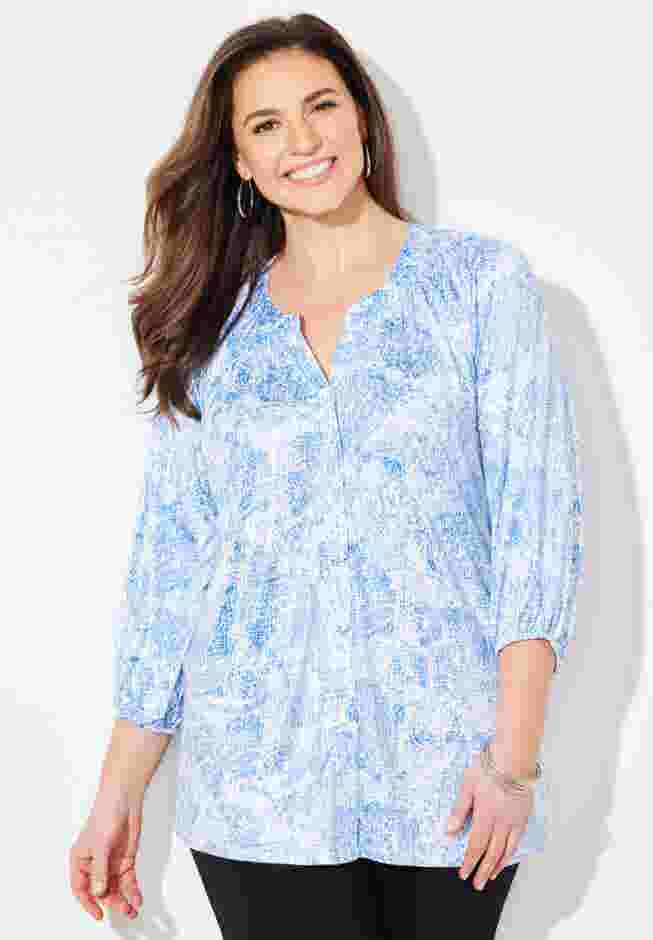 Soft Bliss Buttonfront Knit Blouse image number 0