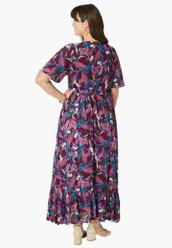 Flutter-Sleeve Crinkle Maxi Dress image number 1